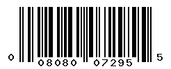 UPC barcode number 008080072955
