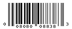 UPC barcode number 008080088383