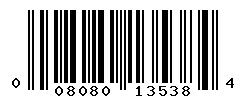 UPC barcode number 008080135384