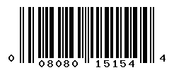 UPC barcode number 008080151544