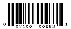 UPC barcode number 008100009831