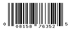 UPC barcode number 008158763525