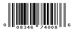 UPC barcode number 008346740086