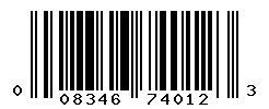 UPC barcode number 008346740123