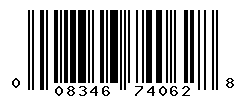 UPC barcode number 008346740628