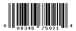 UPC barcode number 008346750214