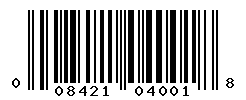 UPC barcode number 008421040018