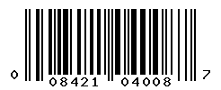 UPC barcode number 008421040087