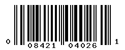 UPC barcode number 008421040261