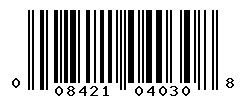 UPC barcode number 008421040308