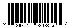 UPC barcode number 008421040353