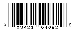 UPC barcode number 008421040629