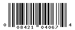 UPC barcode number 008421040674