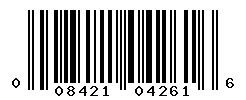 UPC barcode number 008421042616