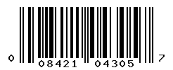 UPC barcode number 008421043057