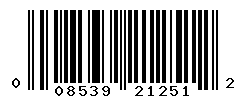 UPC barcode number 008539212512