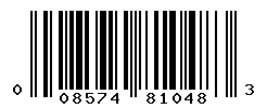 UPC barcode number 008574810483