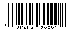 UPC barcode number 008965000011