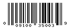 UPC barcode number 009100350039