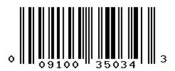 upc 009100350343 barcode image