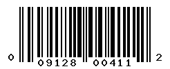 UPC barcode number 009128004112