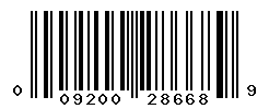 UPC barcode number 009200286689