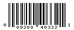 UPC barcode 009200403321