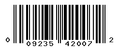 UPC barcode number 009235420072