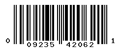 upc 009235420621 barcode image