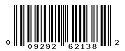 UPC barcode 009292621382