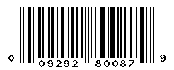UPC barcode number 009292800879