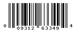 UPC barcode number 009312633494