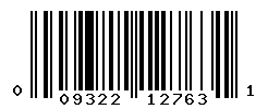 UPC barcode number 009322127631