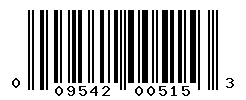 UPC barcode number 009542005153