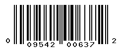 UPC barcode number 009542006372