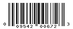 UPC barcode number 009542006723