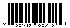 UPC barcode number 009542007201
