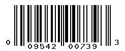 UPC barcode number 009542007393