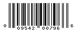 UPC barcode number 009542007966