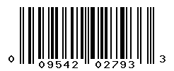 UPC barcode number 009542027933