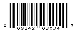 UPC barcode number 009542030346