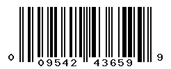 UPC barcode number 009542436599