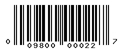 UPC barcode 009800000227