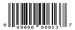 UPC barcode number 009800006137