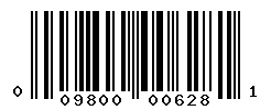 UPC barcode number 009800006281