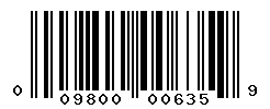 UPC barcode number 009800006359