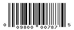 UPC barcode number 009800007875