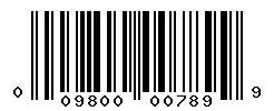 UPC barcode number 009800007899