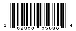 UPC barcode number 009800056804