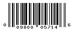UPC barcode number 009800057146